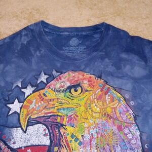 The Mountain Men's Medium Short Sleeve Eagle T-Shirt Blue Tye Dye